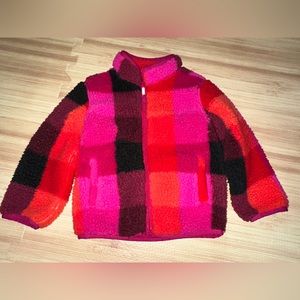 Cat & Jack Target Fleece Plaid Toddler Zip Up Coat Jacket 3T